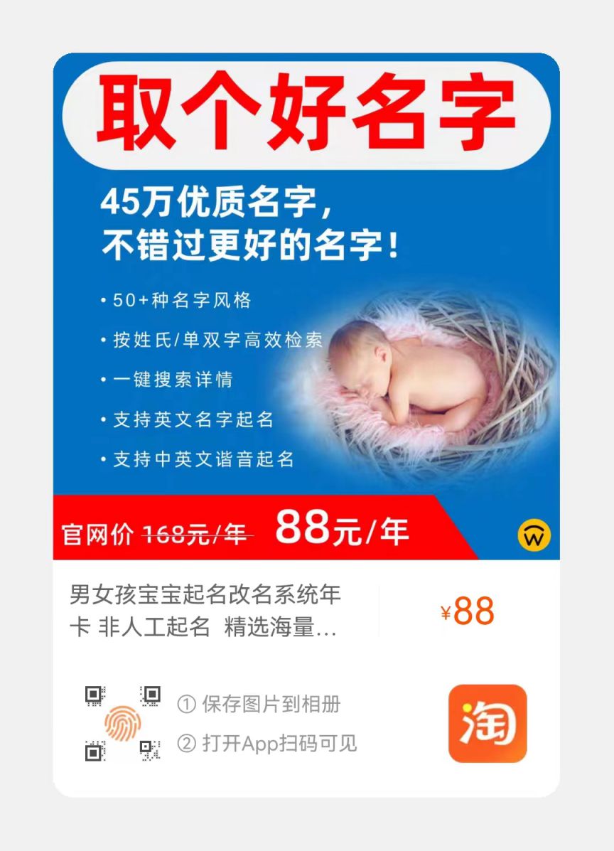 “灵词”起名系统淘宝链接